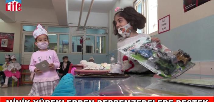 Minik yüreklerden depremzedelere destek