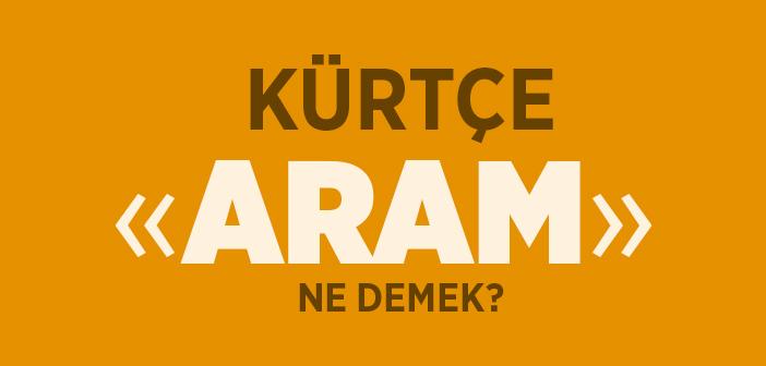 Aram Kürtçe Ne Demek? Kürtçe "Aram" Anlamı Nedir?