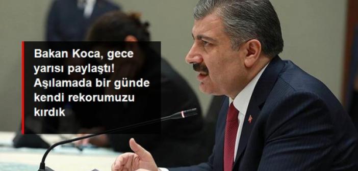 Bakan Koca, tarihi rekoru gece yarısı paylaştı! Bir günde 1 milyon 416 bin 795 doz aşı yapıldı