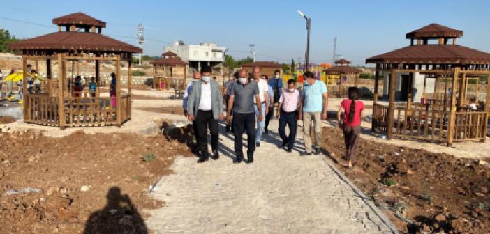 Başkan Aksoy, yapımı devam eden çok amaçlı park çalışmalarını inceledi