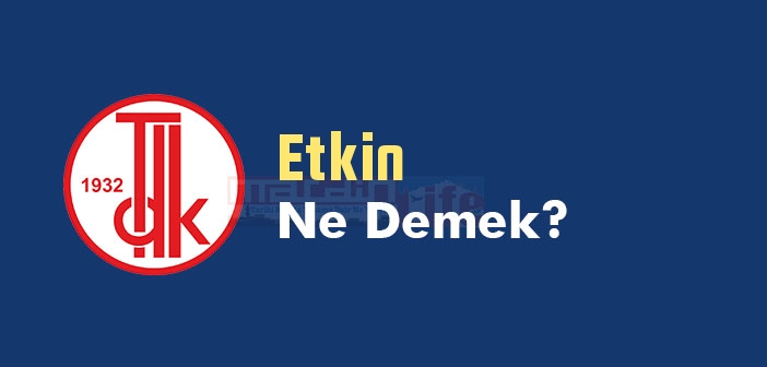 Etkin ne demek? TDK'ya göre Etkin kelime anlamı nedir? Etkin sözlük anlamı