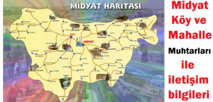 Midyat Köy ve Mahalle Muhtarları ile iletişim bilgileri