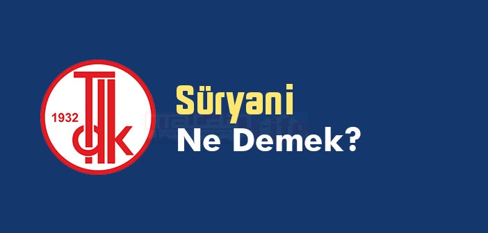 TDK'ya göre Süryani kelime anlamı nedir? Süryani sözlük anlamı ne? Süryani ne demek?