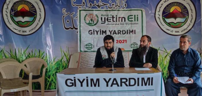Avrupa Yetim Eli Halepçeli çocukları giydirdi