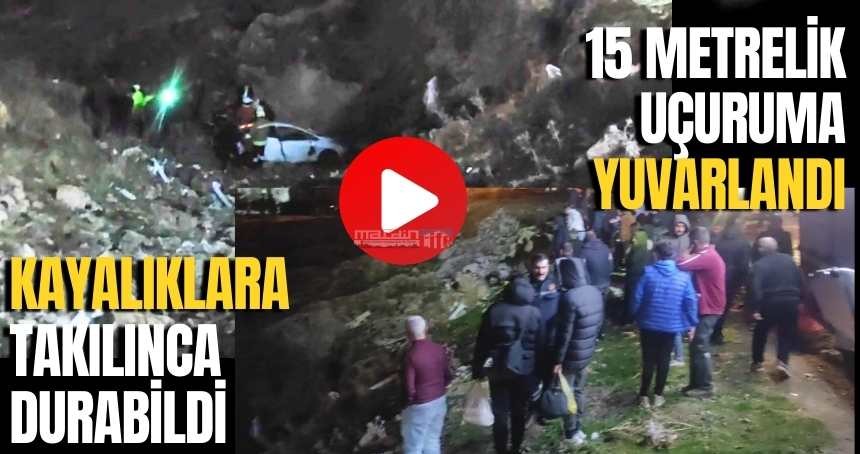 Mardin'de otomobil 15 metrelik uçurumdan uçtu!