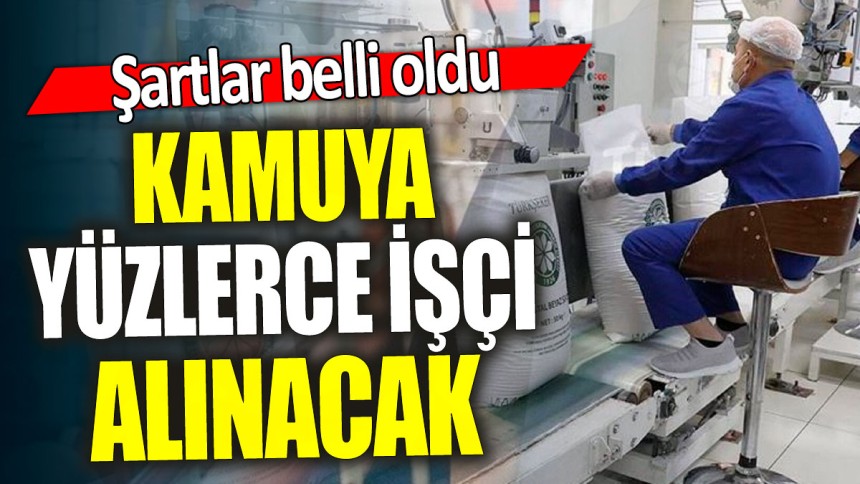 Kamuya yüzlerce işçi alınacak: Şartlar belli oldu