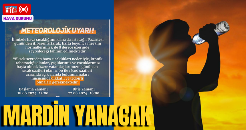 Mardin'de sıcaklıklar artacak! Bu tarihlere dikkat