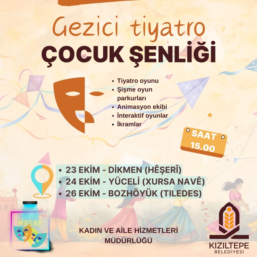 Çocuklar için gezici tiyatro şenliği başlıyor