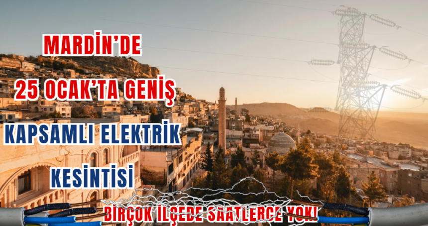 Mardin’de 25 Ocak’ta Geniş Kapsamlı Elektrik Kesintisi