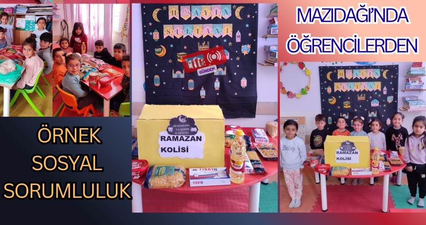 Mazıdağı Şanlı İlk-Ortaokulu’ndan Ramazan Yardım Kolisi Çalışması