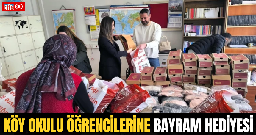 Köy okulu öğrencilerine bayram hediyesi