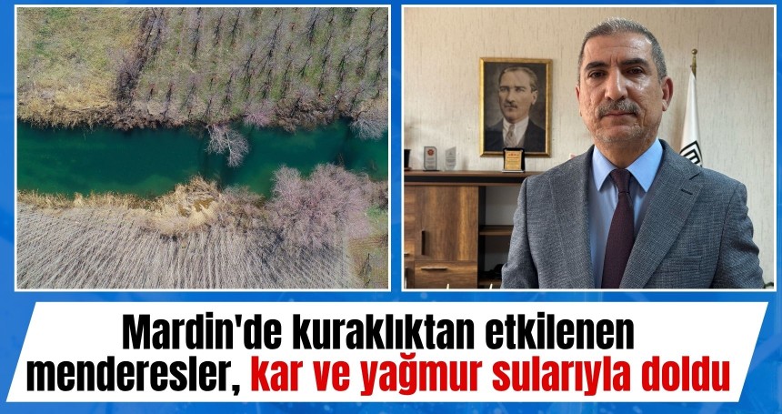 Mardin'de kuraklıktan etkilenen menderesler, kar ve yağmur sularıyla doldu