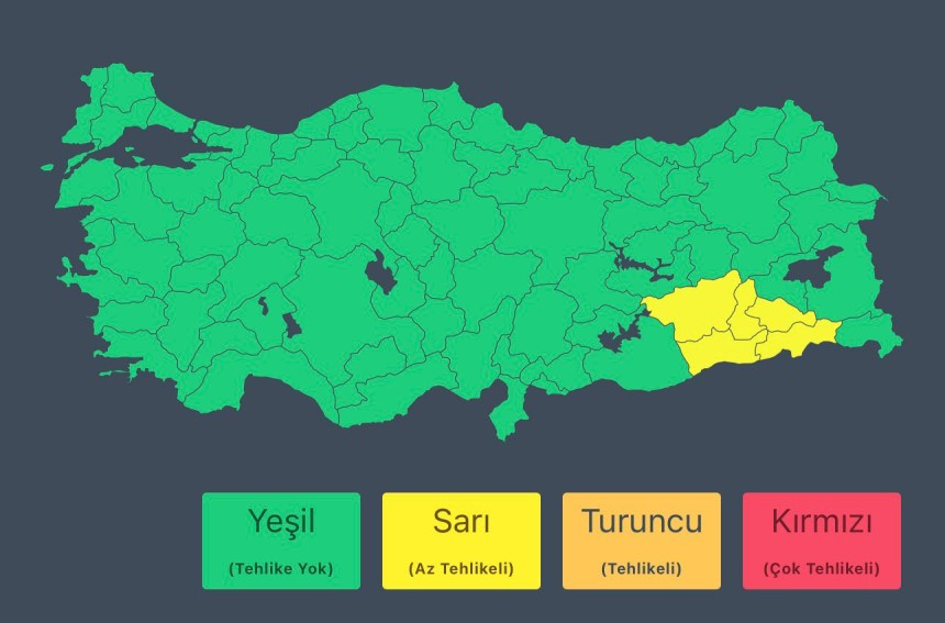 Mardin dahil 5 il için sarı kodlu uyarı!