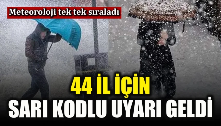 Meteoroloji saat verip uyardı: Çok sayıda il için sarı kod verildi