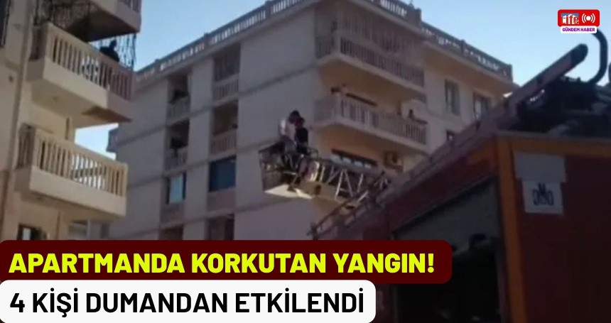Mardin'de apartmanda korkutan yangın: 4 kişi dumandan etkilendi