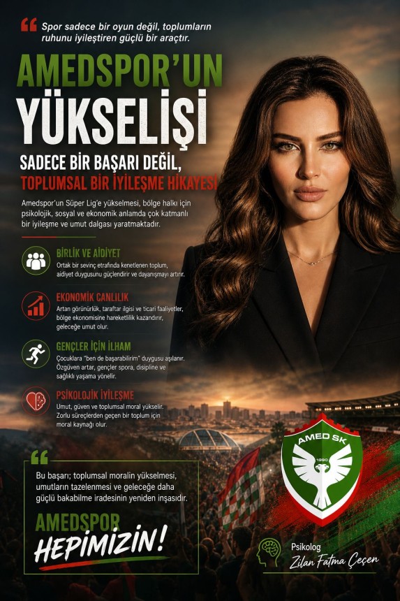 Amedspor’un Süper Lig’e Yükselişine uzman bir yorum “Sadece Sportif Bir Başarı Değil, Toplumsal Bir Umut Dalgası”