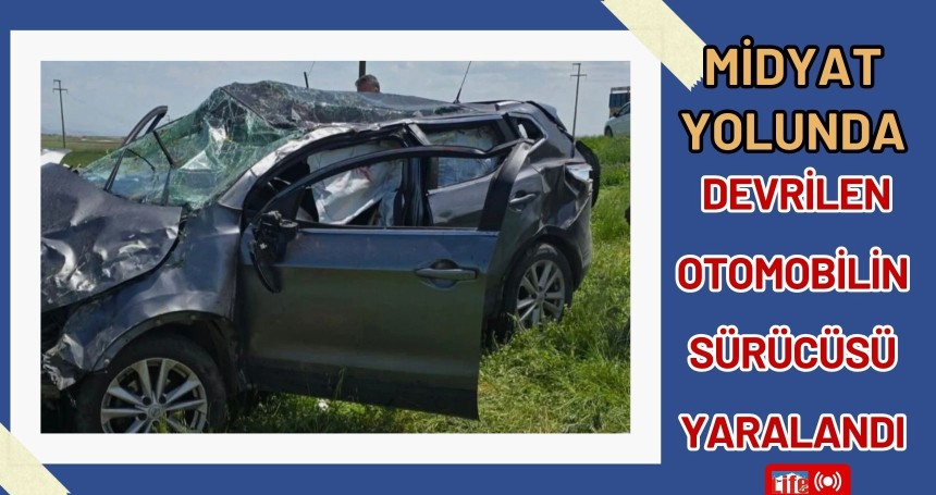 Midyat Yolunda Devrilen Otomobilin Sürücüsü Yaralandı