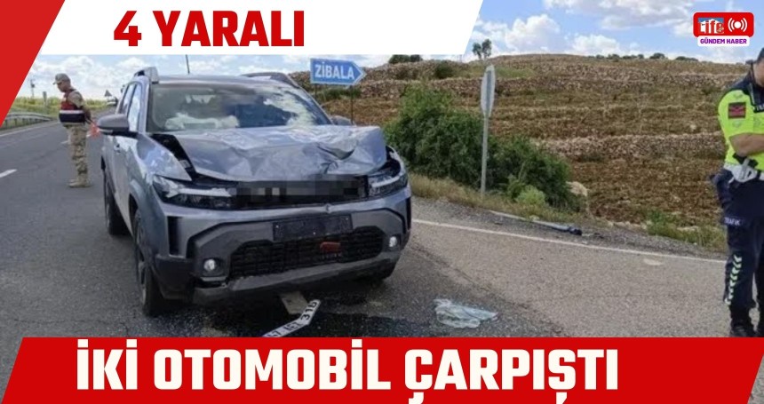Mardin'de iki otomobilin çarpıştığı kazada 4 kişi yaralandı