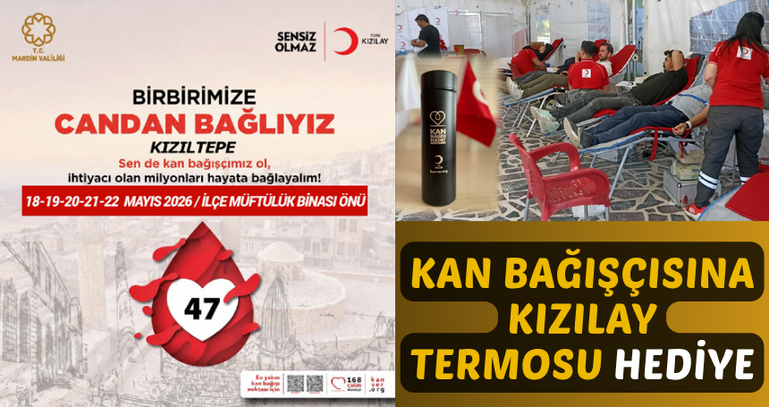 Kan bağışçısına Kızılay Termosu Hediye