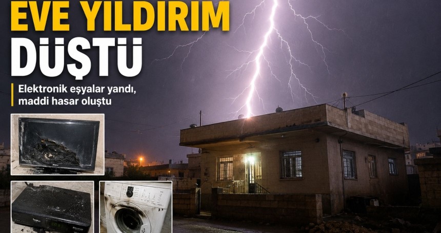 Mardin Nusaybin’de Eve Yıldırım Düştü: Elektronik Eşyalar Kullanılamaz Hale Geldi