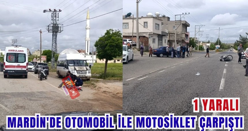 Mardin'de Otomobil ile Motosiklet Çarpıştı: 1 Yaralı