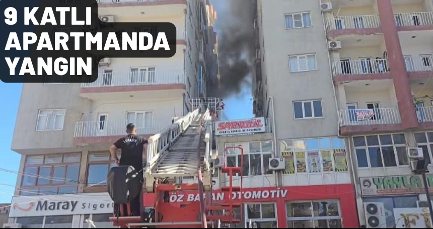 9 katlı apartmanda yangın