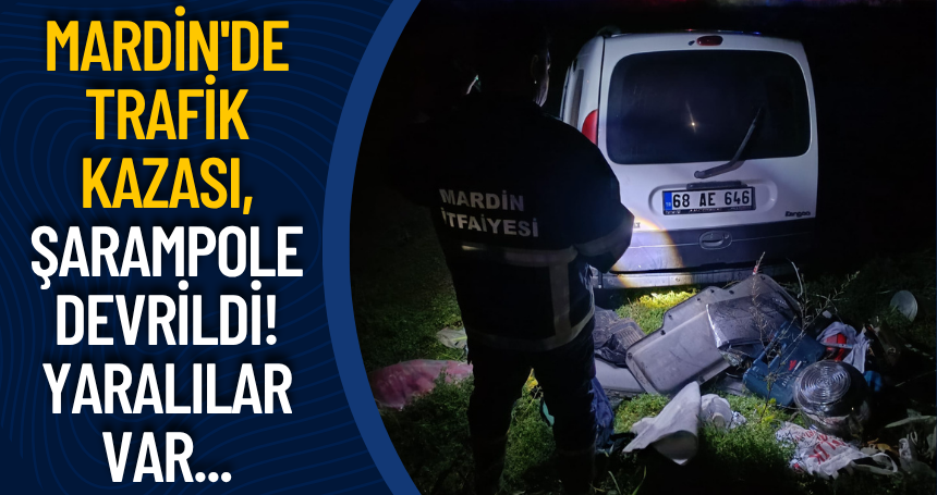 Mardin'de trafik kazası, şarampole devrildi! Yaralılar var...