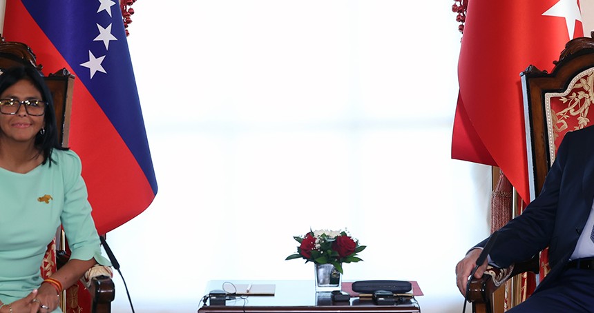 Cumhurbaşkanı Erdoğan, Venezuela Cumhurbaşkanı Vekili Delcy Rodriguez ile görüştü