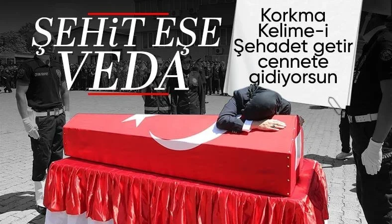 Muğla'da şehit polisin eşinden yürek yakan sözler: Aslan kocam cennete gidiyorsun