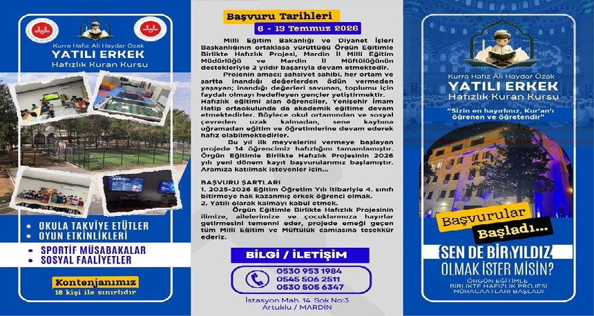Hafız Olmak İsteyenler için Kayıtlar Başladı