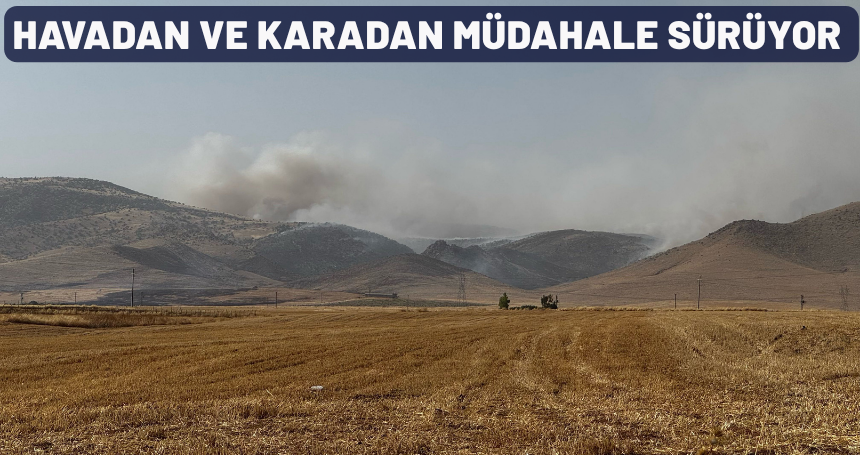 Yangına müdahale ediliyor! Ekiplerin karadan yürüttüğü çalışmalara helikopterle de havadan destek sağlanıyor