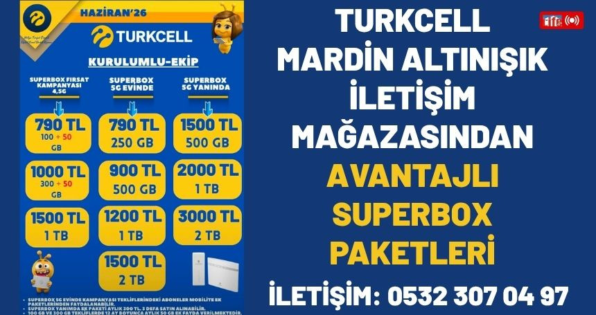 Turkcell Mardin Altınışık iletişim mağazasından avantajlı SUPERBOX paketleri