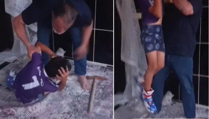 Türkiye'yi ayağa kaldıracak görüntü! Savunmasız çocuğu darp etti