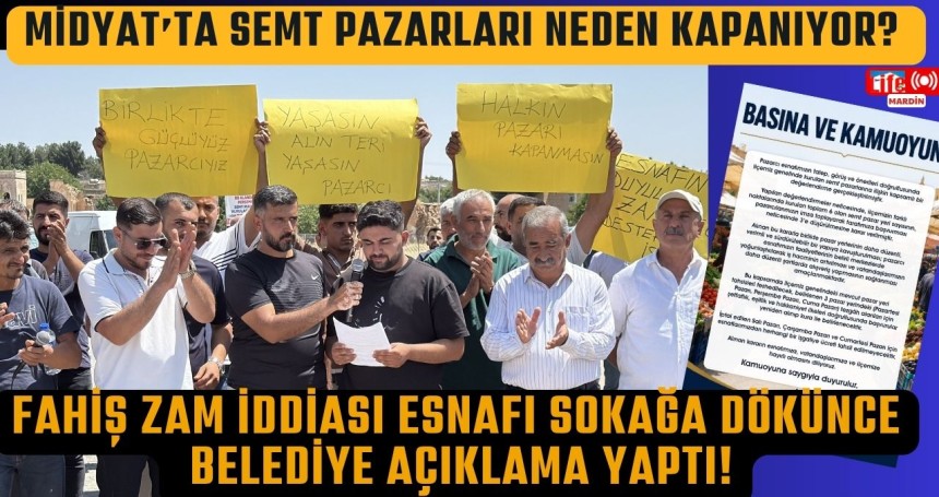Midyat’ta Pazarcı Esnafından Fahiş Zam Ve İptal Kararlarına Karşı Tezgah Açmama Eylemi