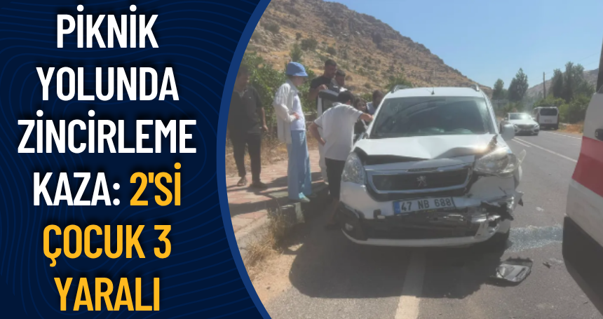 PİKNİK YOLUNDA ZİNCİRLEME KAZA: 2'Sİ ÇOCUK 3 YARALI