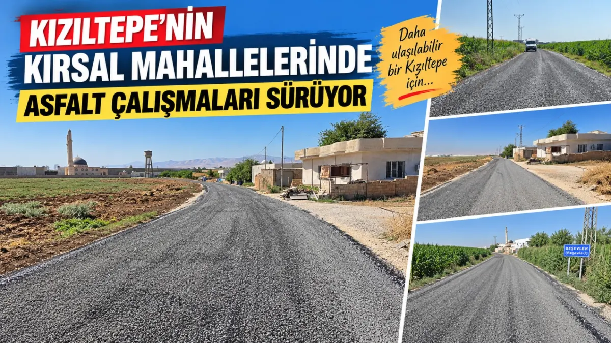 Kızıltepe’nin Kırsal Mahallelerinde Asfalt Çalışmaları Sürüyor