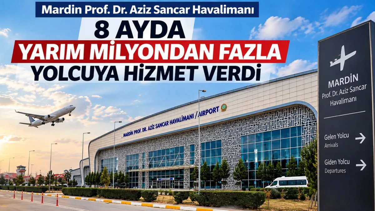 Mardin Prof Dr. Aziz Sancar Havalimanı 8 ayda yarım milyondan fazla yolcuya hizmet verdi