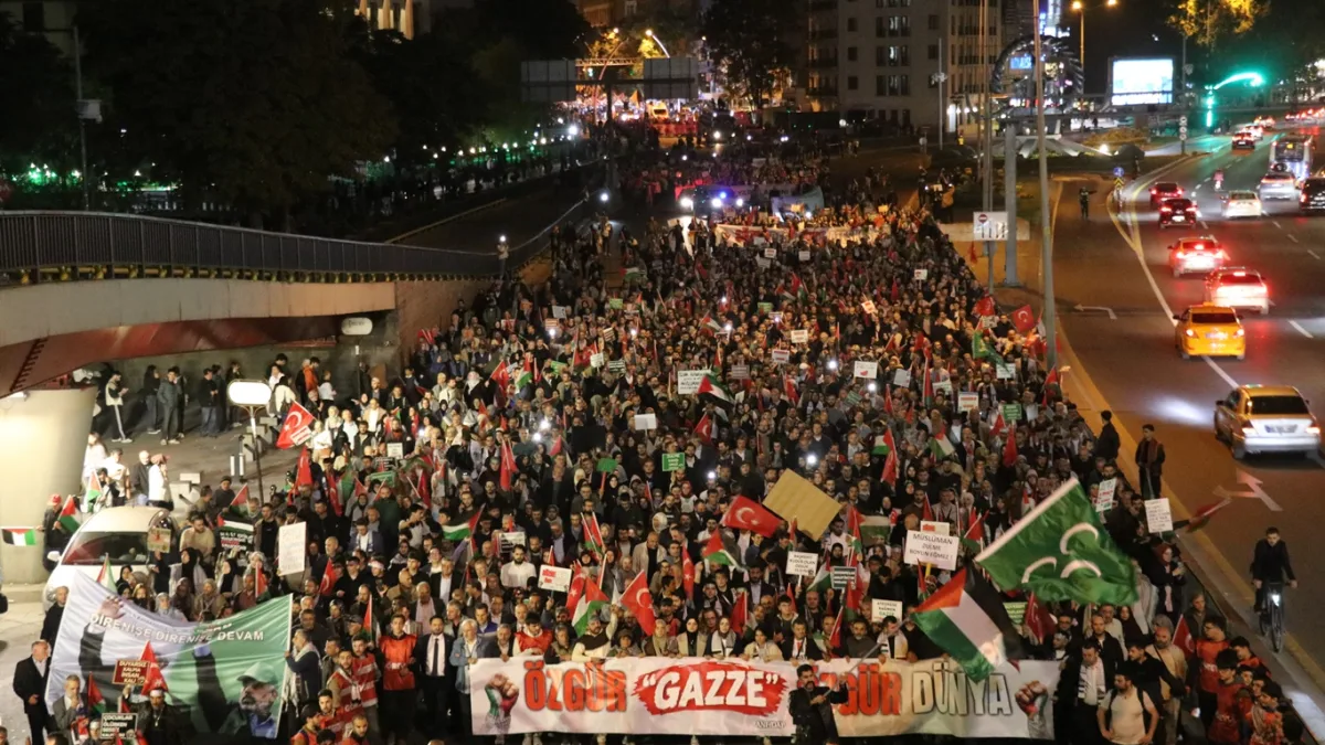 Ankara'da Gazze için "Özgür Filistin" yürüyüşü düzenlendi