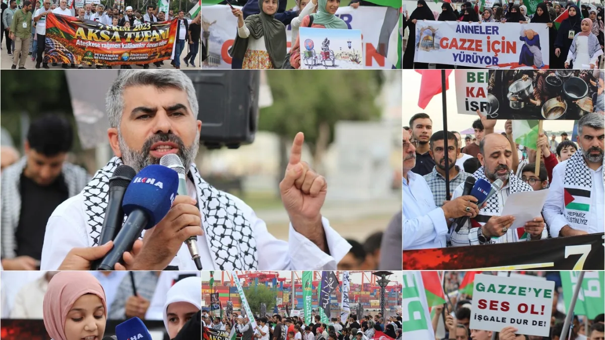 Mersin'den Gazze için ortak çağrı: Kınamayın, yaptırım uygulayın